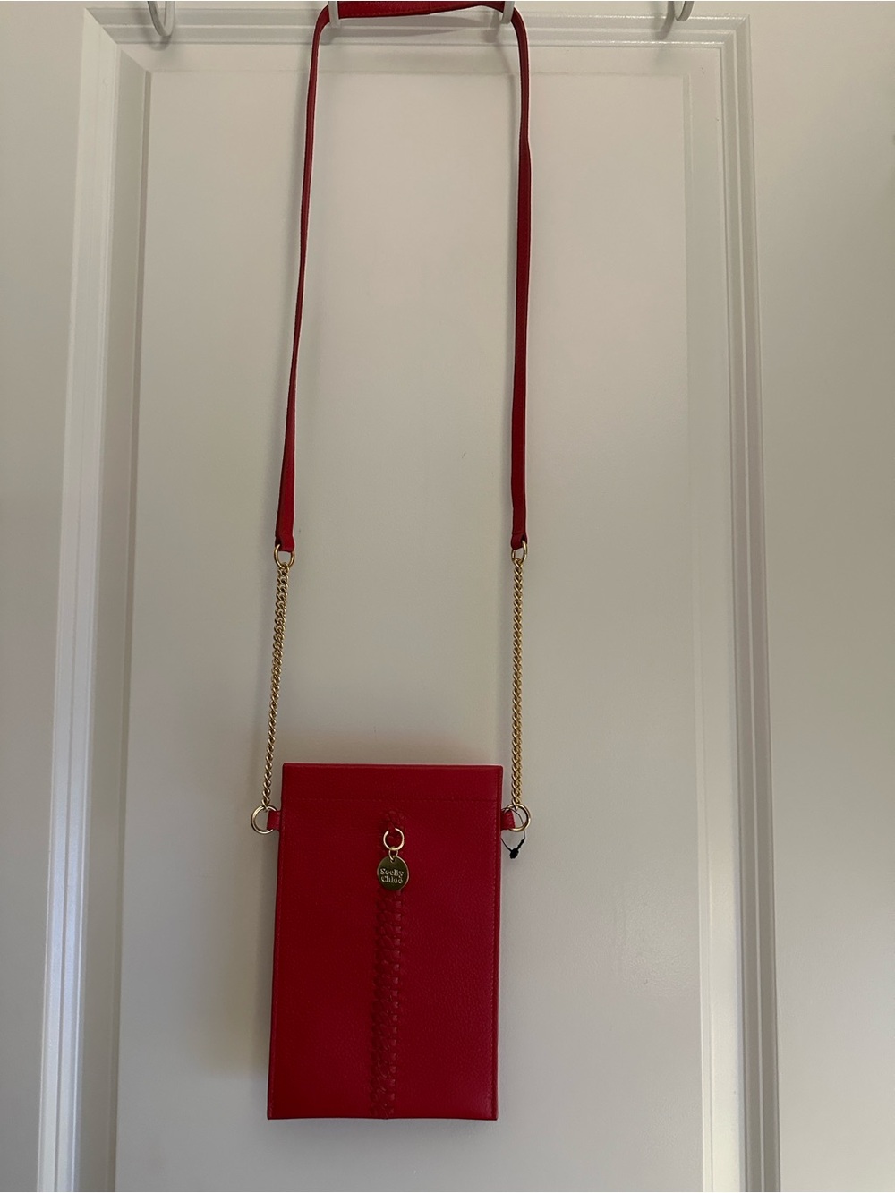 NWOT AUTHENTIC See by Chloé Red Tilda Crossbody,Chic Braided Phone Pouch -COA - Picture 3 of 14
